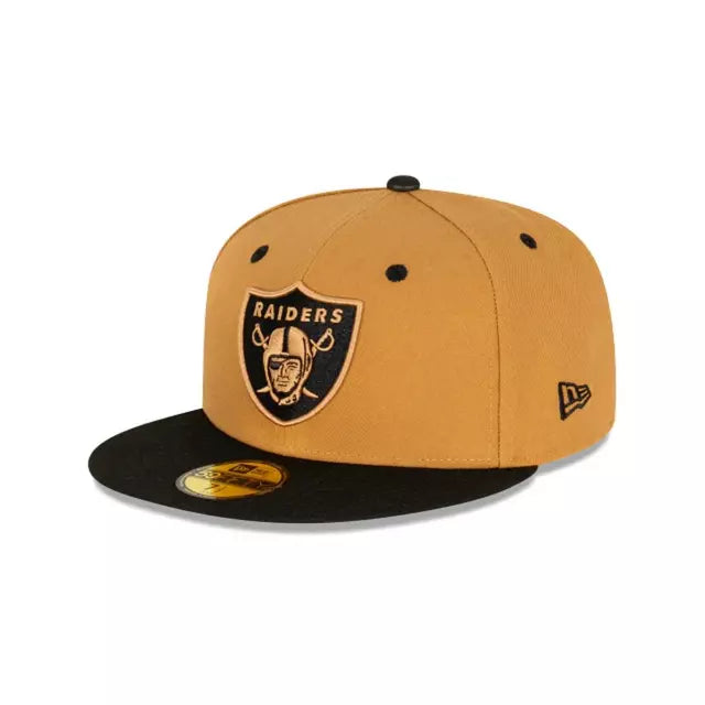 Las Vegas Raiders Wheat Black Med 59fifty NFL