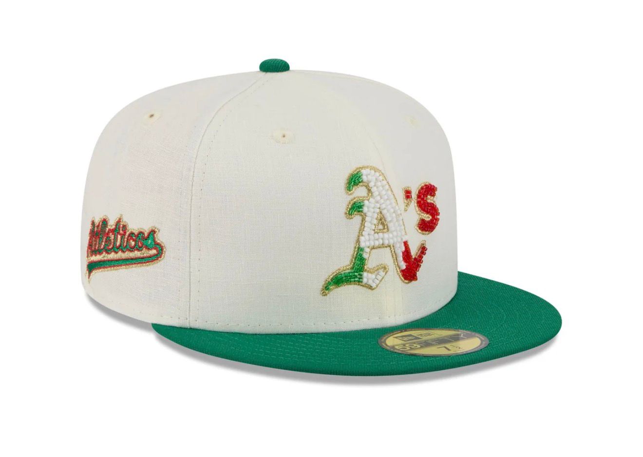Oaklan Atletic´s MLB Beaded Linen 59FIFTY Cerrada