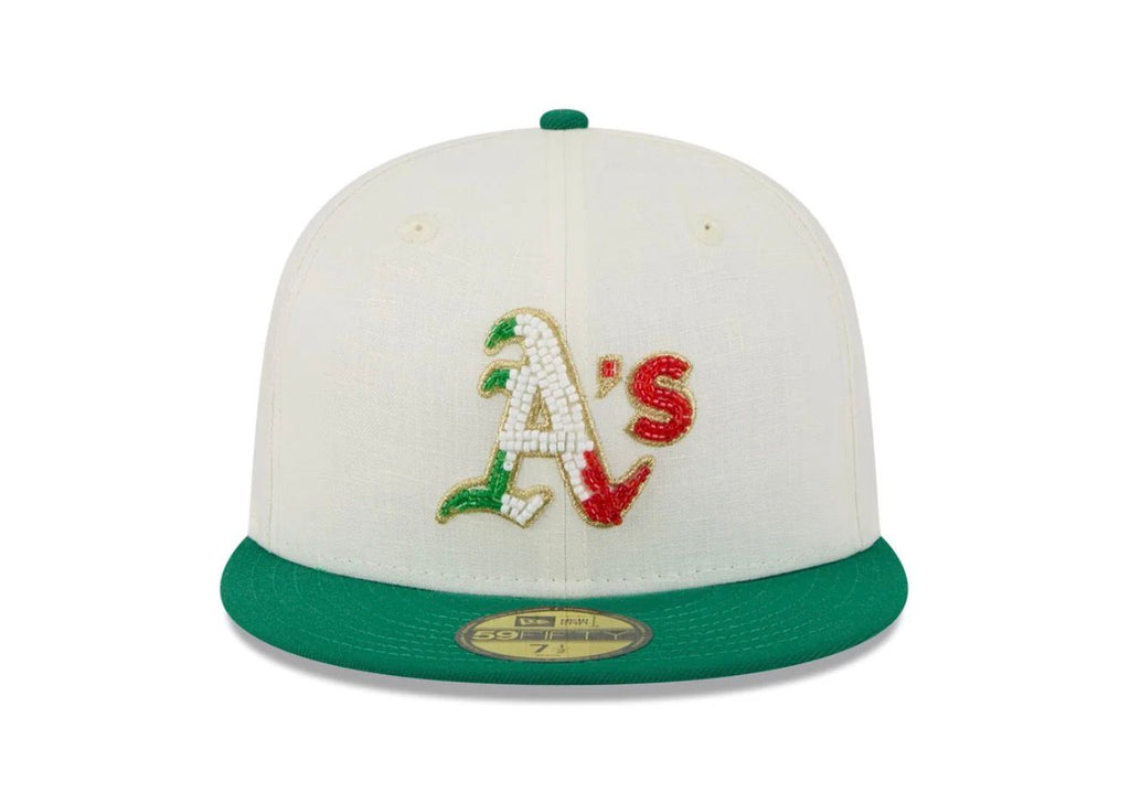 Oaklan Atletic´s MLB Beaded Linen 59FIFTY Cerrada