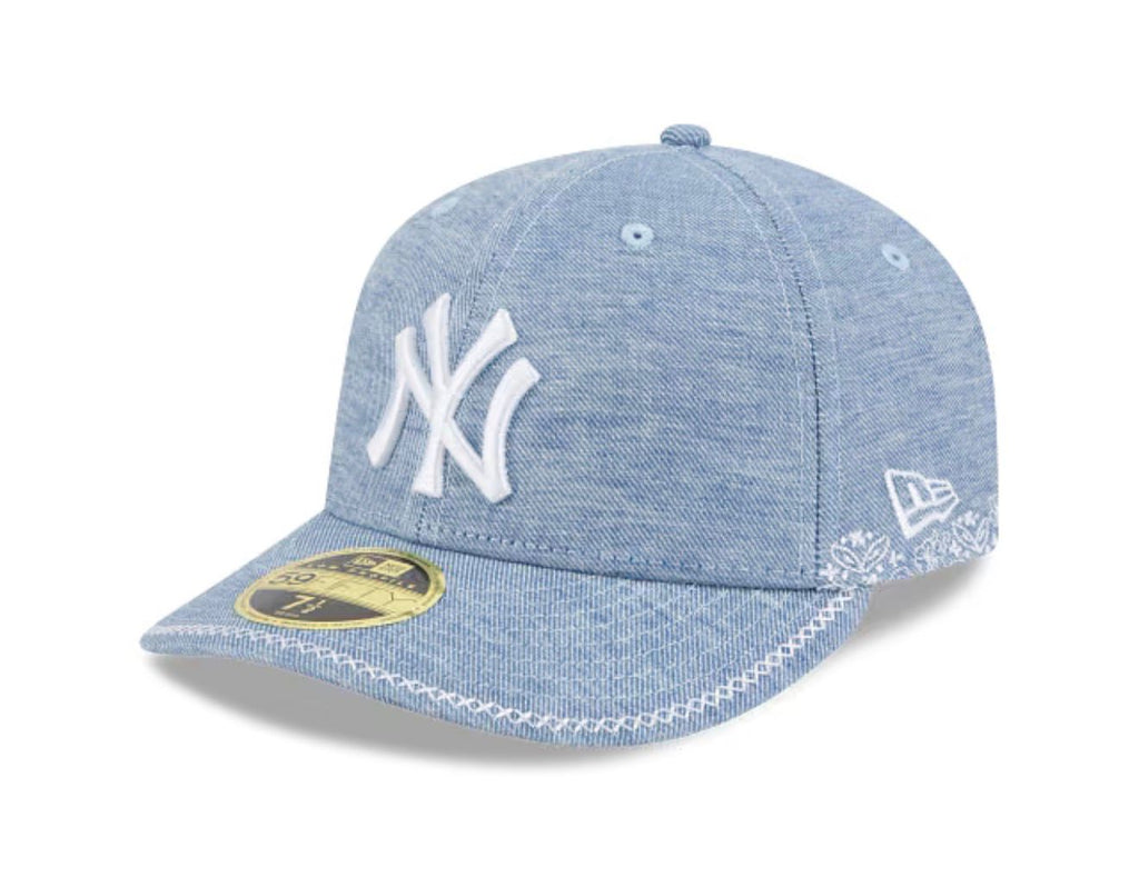 New York Yankees MLB Hand Stitched Chambray 59FIFTY Low Profile Cerrada
