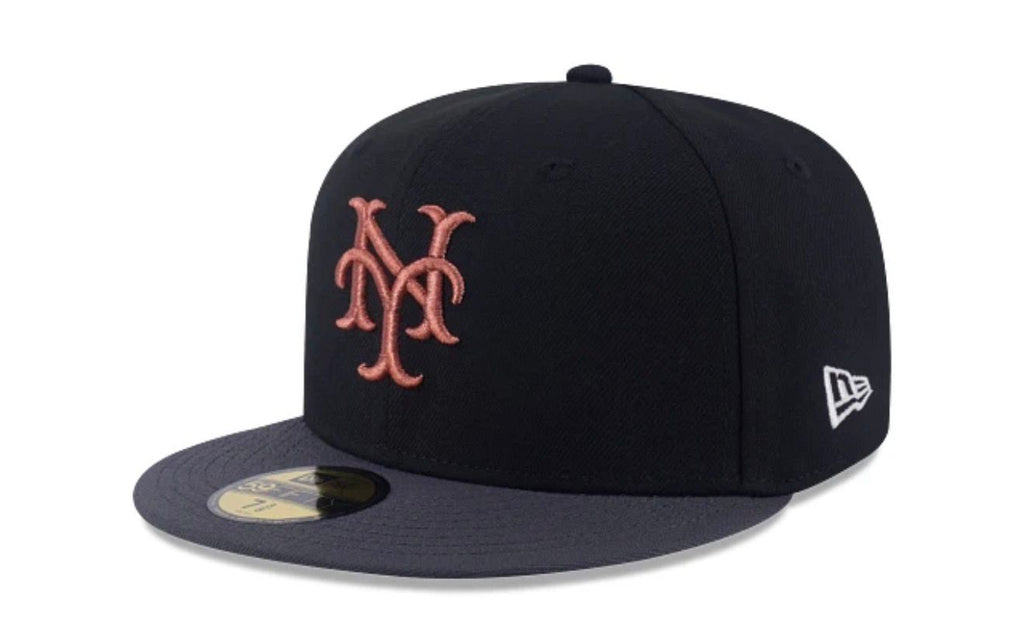 New York Giants MLB Metallic Logo 59FIFTY Cerrada Negra