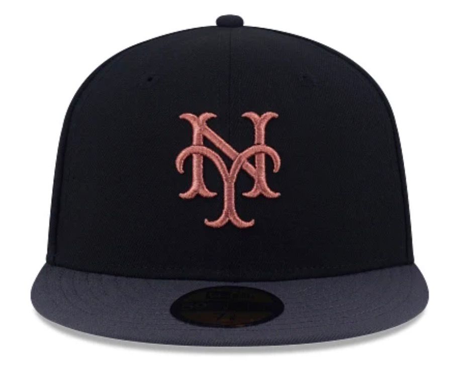 New York Giants MLB Metallic Logo 59FIFTY Cerrada Negra